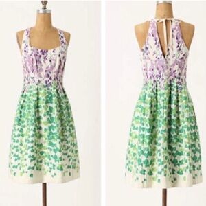 Anthropologie Maeve Wisteria Pleated Halter Dress